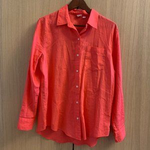 NEW Linen Blend GAP Button Up Blouse